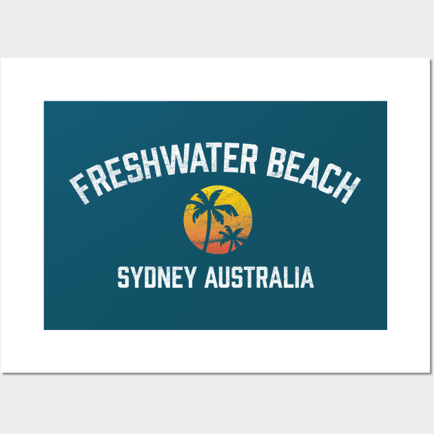 Freshwater Beach Sydney Australia NSW Sunset Palm Wall Art by TGKelly